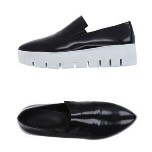 Vic Matie Platform Patent Leather Pained Toe Black Casual Loafers Shoes 8.5